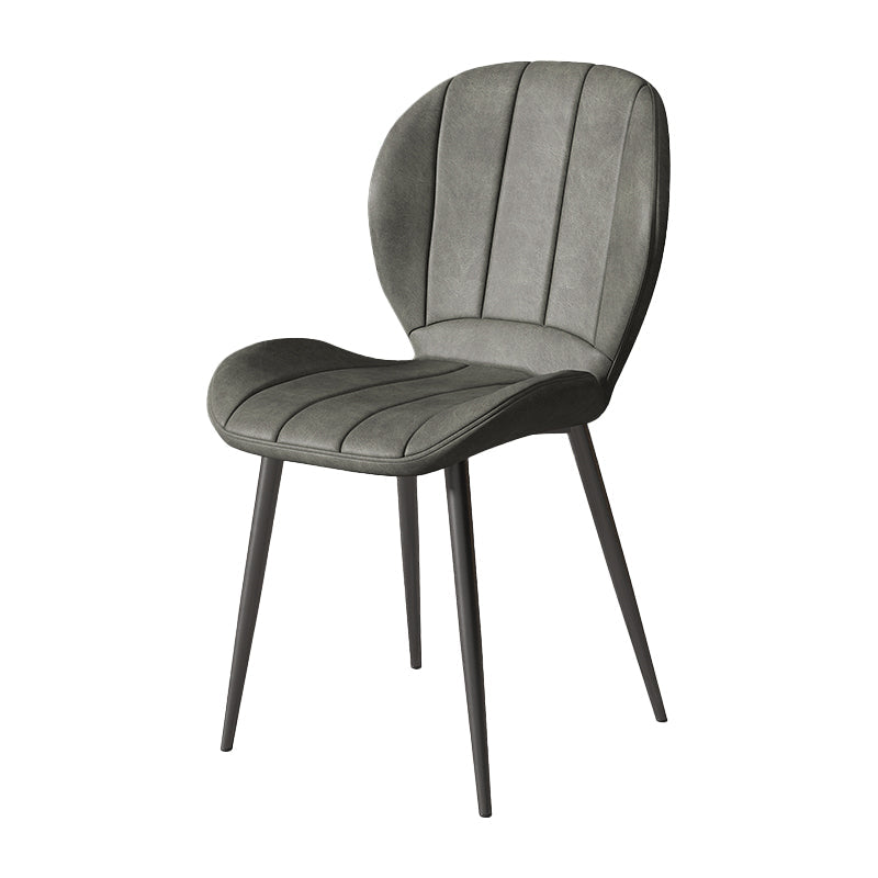 Nordic Style Kitchen Metal Dining Chair Wingback Dining Armless Side Chairs Grey 1 Piece Black Clearhalo ' kitchen&dining_furn' 'Dining Chairs' 'Dining Tables & Seating' 'dining_chair' 'furn' 'furn_dining_chair' 'Furniture' 'furniture_dining_chair' 'Kitchen & Dining Furniture' 'kitchen' 4468593
