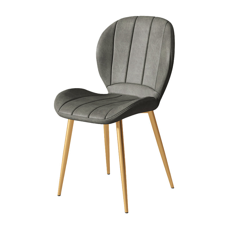 Nordic Style Kitchen Metal Dining Chair Wingback Dining Armless Side Chairs Grey 1 Piece Brass Gold Clearhalo ' kitchen&dining_furn' 'Dining Chairs' 'Dining Tables & Seating' 'dining_chair' 'furn' 'furn_dining_chair' 'Furniture' 'furniture_dining_chair' 'Kitchen & Dining Furniture' 'kitchen' 4468596