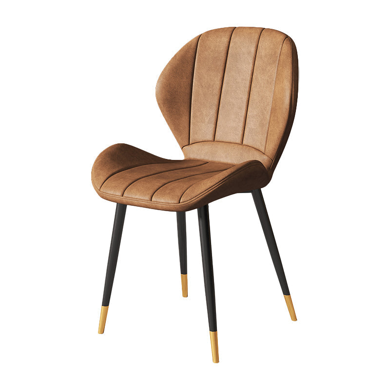 Nordic Style Kitchen Metal Dining Chair Wingback Dining Armless Side Chairs Brown 1 Piece Black Gold Clearhalo ' kitchen&dining_furn' 'Dining Chairs' 'Dining Tables & Seating' 'dining_chair' 'furn' 'furn_dining_chair' 'Furniture' 'furniture_dining_chair' 'Kitchen & Dining Furniture' 'kitchen' 4468602