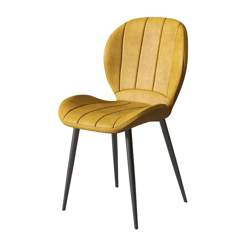 Nordic Style Kitchen Metal Dining Chair Wingback Dining Armless Side Chairs Yellow 1 Piece Black Clearhalo ' kitchen&dining_furn' 'Dining Chairs' 'Dining Tables & Seating' 'dining_chair' 'furn' 'furn_dining_chair' 'Furniture' 'furniture_dining_chair' 'Kitchen & Dining Furniture' 'kitchen' 4468611