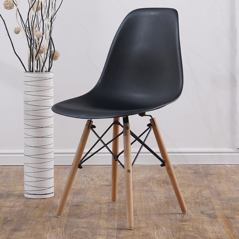 Scandinavian Wood Kitchen Dining Room Side Chair Solid Back Chair Black 1 Piece Clearhalo ' kitchen&dining_furn' 'Dining Chairs' 'Dining Tables & Seating' 'dining_chair' 'Furniture' 'furniture_dining_chair' 'Kitchen & Dining Furniture' 'kitchen' 4468619