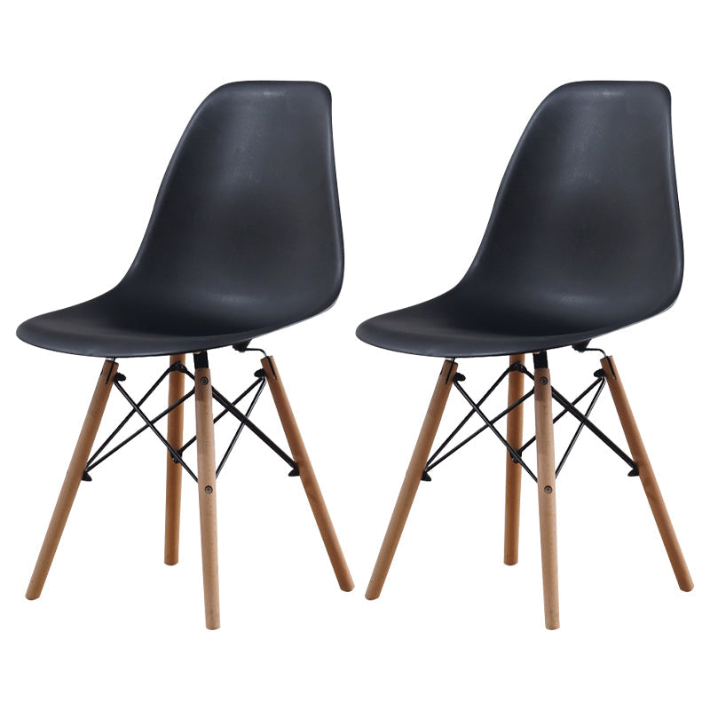 Scandinavian Wood Kitchen Dining Room Side Chair Solid Back Chair Black Set of 2 Clearhalo ' kitchen&dining_furn' 'Dining Chairs' 'Dining Tables & Seating' 'dining_chair' 'Furniture' 'furniture_dining_chair' 'Kitchen & Dining Furniture' 'kitchen' 4468620