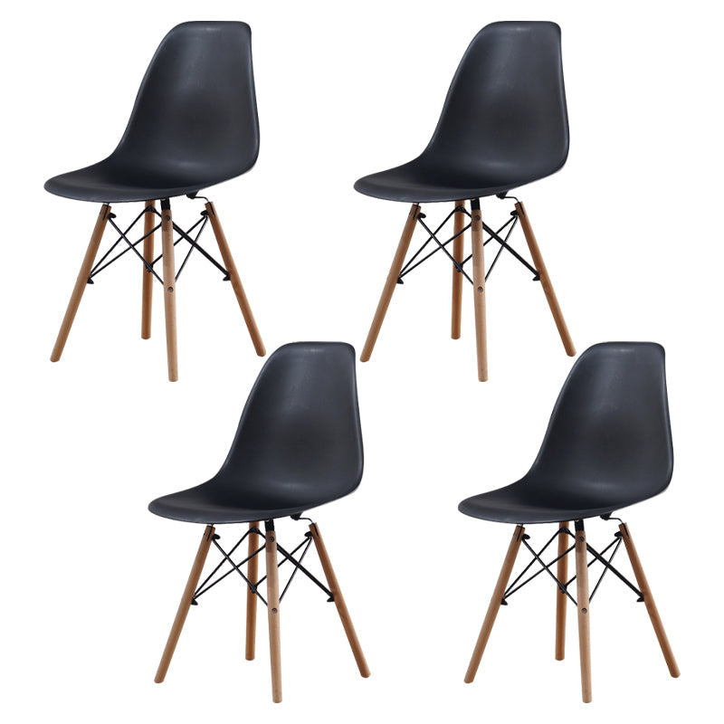 Scandinavian Wood Kitchen Dining Room Side Chair Solid Back Chair Black Set of 4 Clearhalo ' kitchen&dining_furn' 'Dining Chairs' 'Dining Tables & Seating' 'dining_chair' 'Furniture' 'furniture_dining_chair' 'Kitchen & Dining Furniture' 'kitchen' 4468623