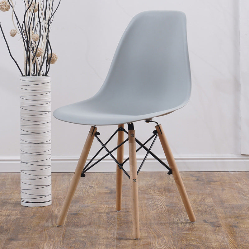Scandinavian Wood Kitchen Dining Room Side Chair Solid Back Chair Light Gray 1 Piece Clearhalo ' kitchen&dining_furn' 'Dining Chairs' 'Dining Tables & Seating' 'dining_chair' 'Furniture' 'furniture_dining_chair' 'Kitchen & Dining Furniture' 'kitchen' 4468624