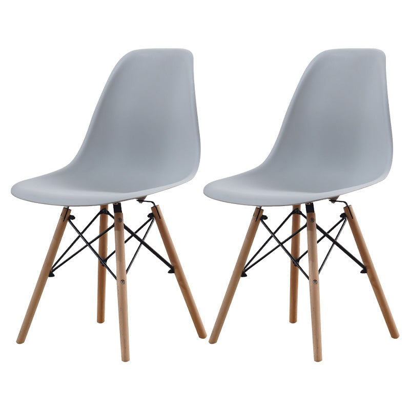 Scandinavian Wood Kitchen Dining Room Side Chair Solid Back Chair Light Gray Set of 2 Clearhalo ' kitchen&dining_furn' 'Dining Chairs' 'Dining Tables & Seating' 'dining_chair' 'Furniture' 'furniture_dining_chair' 'Kitchen & Dining Furniture' 'kitchen' 4468626