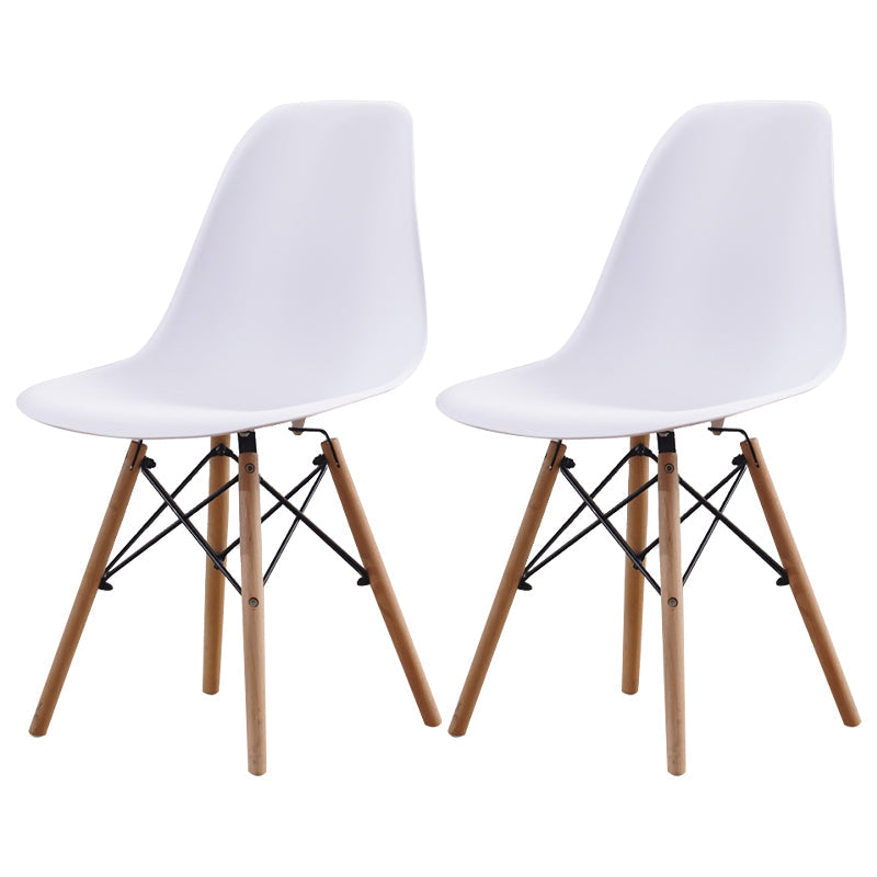 Scandinavian Wood Kitchen Dining Room Side Chair Solid Back Chair White Set of 2 Clearhalo ' kitchen&dining_furn' 'Dining Chairs' 'Dining Tables & Seating' 'dining_chair' 'Furniture' 'furniture_dining_chair' 'Kitchen & Dining Furniture' 'kitchen' 4468632