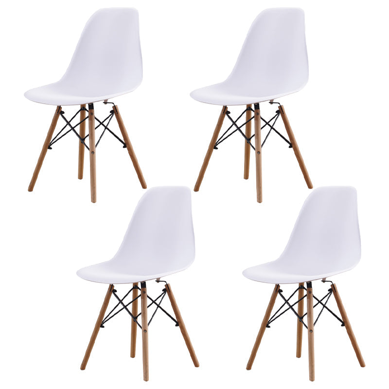 Scandinavian Wood Kitchen Dining Room Side Chair Solid Back Chair White Set of 4 Clearhalo ' kitchen&dining_furn' 'Dining Chairs' 'Dining Tables & Seating' 'dining_chair' 'Furniture' 'furniture_dining_chair' 'Kitchen & Dining Furniture' 'kitchen' 4468635