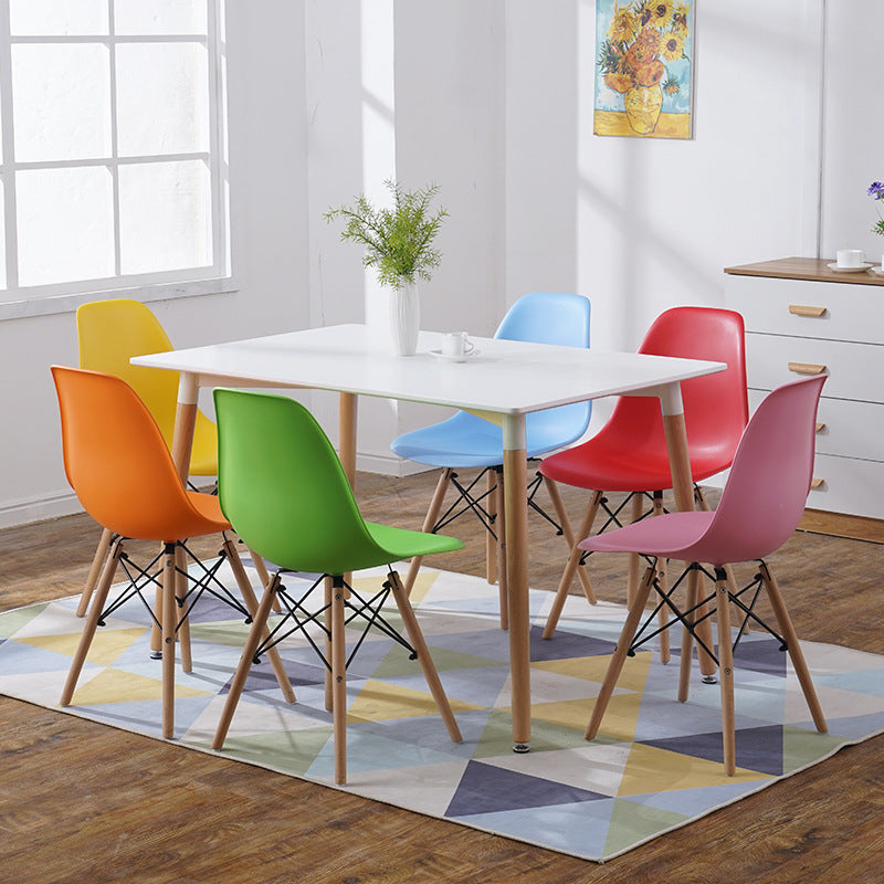 Scandinavian Wood Kitchen Dining Room Side Chair Solid Back Chair Clearhalo ' kitchen&dining_furn' 'Dining Chairs' 'Dining Tables & Seating' 'dining_chair' 'Furniture' 'furniture_dining_chair' 'Kitchen & Dining Furniture' 'kitchen' 4468637