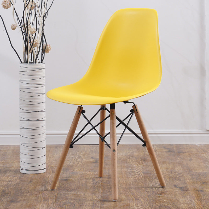 Scandinavian Wood Kitchen Dining Room Side Chair Solid Back Chair Yellow 1 Piece Clearhalo ' kitchen&dining_furn' 'Dining Chairs' 'Dining Tables & Seating' 'dining_chair' 'Furniture' 'furniture_dining_chair' 'Kitchen & Dining Furniture' 'kitchen' 4468646