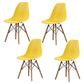 Scandinavian Wood Kitchen Dining Room Side Chair Solid Back Chair Yellow Set of 4 Clearhalo ' kitchen&dining_furn' 'Dining Chairs' 'Dining Tables & Seating' 'dining_chair' 'Furniture' 'furniture_dining_chair' 'Kitchen & Dining Furniture' 'kitchen' 4468648