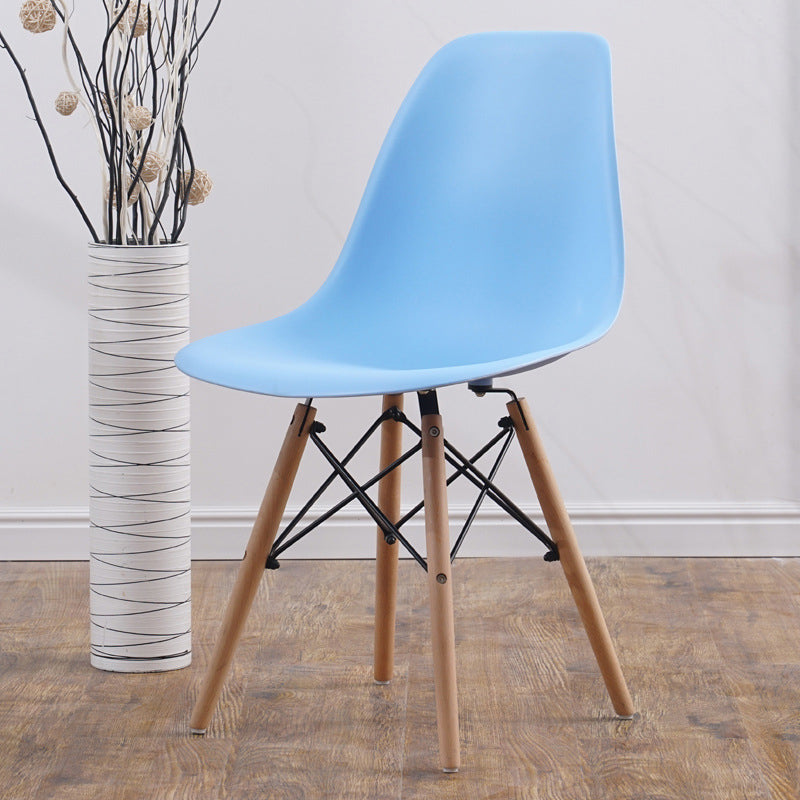 Scandinavian Wood Kitchen Dining Room Side Chair Solid Back Chair Sky Blue 1 Piece Clearhalo ' kitchen&dining_furn' 'Dining Chairs' 'Dining Tables & Seating' 'dining_chair' 'Furniture' 'furniture_dining_chair' 'Kitchen & Dining Furniture' 'kitchen' 4468652