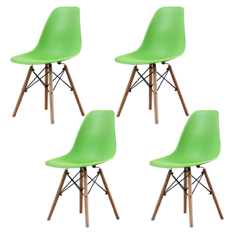 Scandinavian Wood Kitchen Dining Room Side Chair Solid Back Chair Light Green Set of 4 Clearhalo ' kitchen&dining_furn' 'Dining Chairs' 'Dining Tables & Seating' 'dining_chair' 'Furniture' 'furniture_dining_chair' 'Kitchen & Dining Furniture' 'kitchen' 4468657