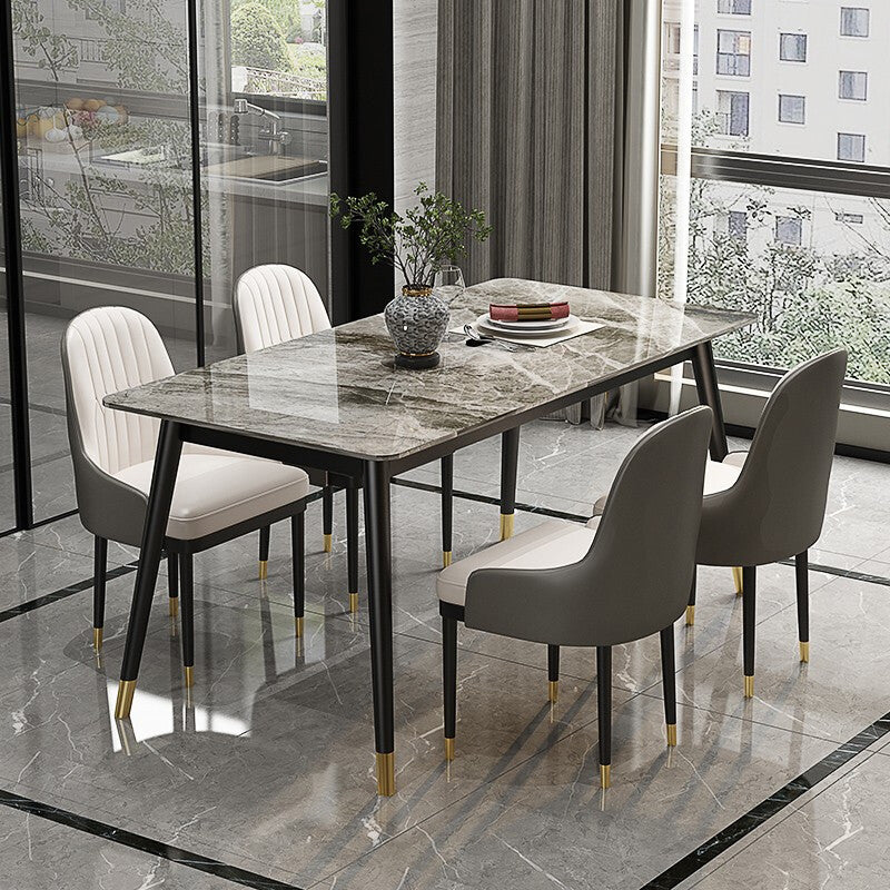 1/2/5/7 Pcs Metal Modern Dining Room Set with Rectangle Table Dinette Set Clearhalo 'Dining Room Sets' 'Dining Tables & Seating' 'dining_room_set' 'Furniture' 'furniture_dining_room_set' 'Kitchen & Dining Furniture' 'kitchen&dining_furn' 'kitchen' 4468662
