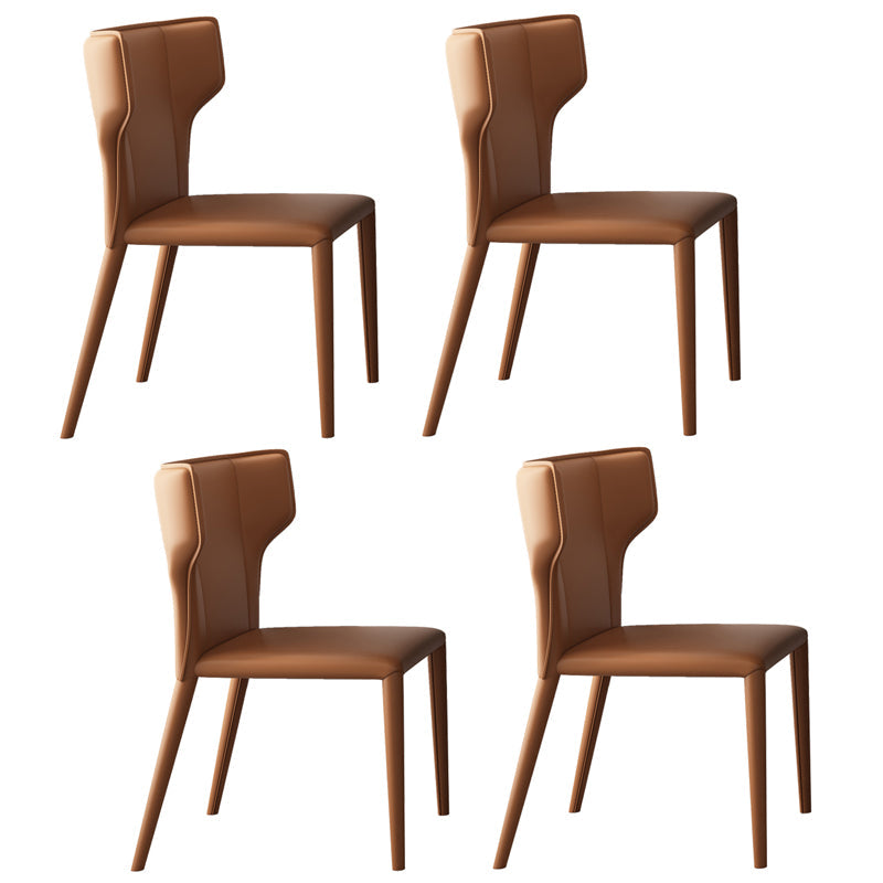 Contemporary 1/4/5/7 Pieces Dining Set with Sintered Stone Dining Table for Restaurant 4 Brown Chairs Clearhalo 'Dining Room Sets' 'Dining Tables & Seating' 'dining_room_set' 'furn' 'furn_dining_room_set' 'Furniture' 'furniture_dining_room_set' 'Kitchen & Dining Furniture' 'kitchen&dining_furn' 'kitchen' 4468715