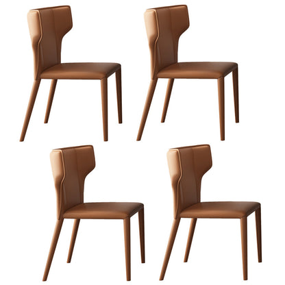 Contemporary 1/4/5/7 Pieces Dining Set with Sintered Stone Dining Table for Restaurant 4 Brown Chairs Clearhalo 'Dining Room Sets' 'Dining Tables & Seating' 'dining_room_set' 'furn' 'furn_dining_room_set' 'Furniture' 'furniture_dining_room_set' 'Kitchen & Dining Furniture' 'kitchen&dining_furn' 'kitchen' 4468715