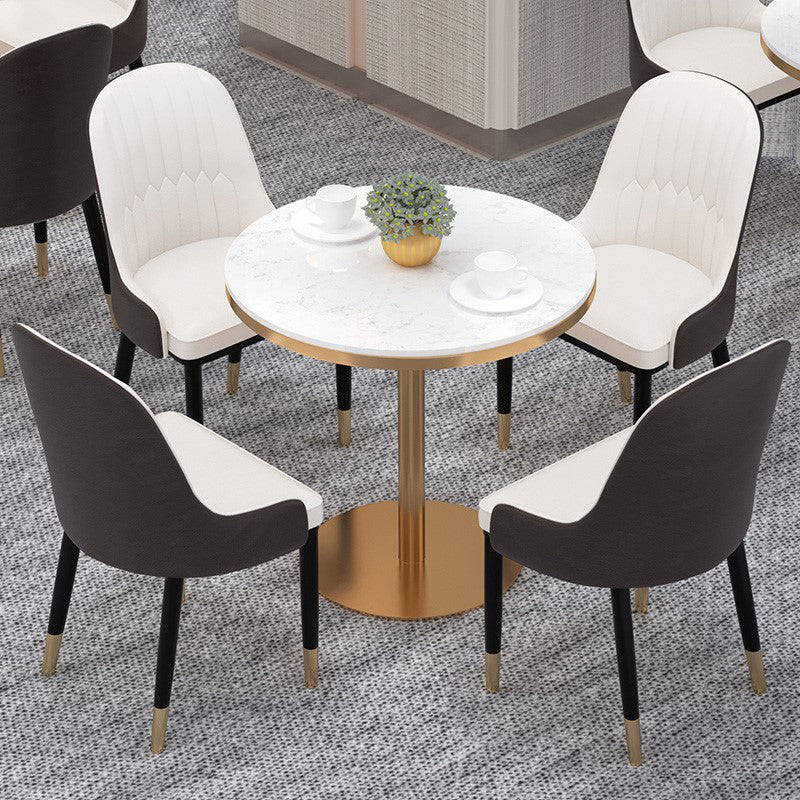 1/2/3/4/5 Pcs Metal Glam Dining Room Set with Round Table Dinette Set Clearhalo 'Dining Room Sets' 'Dining Tables & Seating' 'dining_room_set' 'furn' 'furn_dining_room_set' 'Furniture' 'furniture_dining_room_set' 'Kitchen & Dining Furniture' 'kitchen&dining_furn' 'kitchen' 4468737