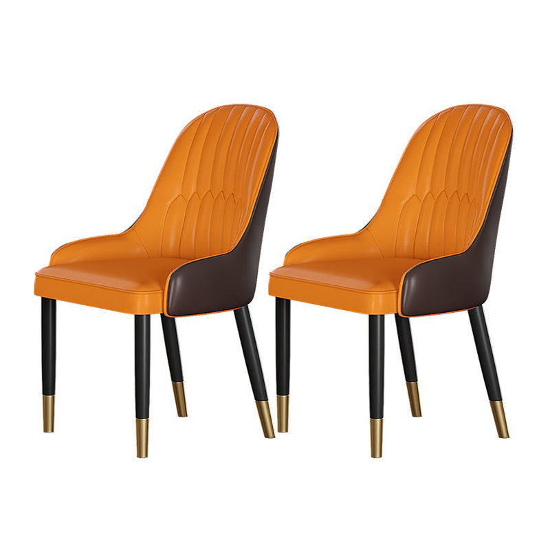 1/2/3/4/5 Pcs Metal Glam Dining Room Set with Round Table Dinette Set 2 Orange Chairs Clearhalo 'Dining Room Sets' 'Dining Tables & Seating' 'dining_room_set' 'furn' 'furn_dining_room_set' 'Furniture' 'furniture_dining_room_set' 'Kitchen & Dining Furniture' 'kitchen&dining_furn' 'kitchen' 4468738