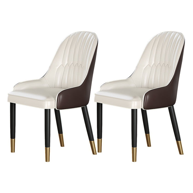 1/2/3/4/5 Pcs Metal Glam Dining Room Set with Round Table Dinette Set 2 Brown Chairs Clearhalo 'Dining Room Sets' 'Dining Tables & Seating' 'dining_room_set' 'furn' 'furn_dining_room_set' 'Furniture' 'furniture_dining_room_set' 'Kitchen & Dining Furniture' 'kitchen&dining_furn' 'kitchen' 4468740