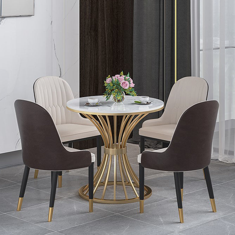 1/2/3/4/5 Pcs Metal Glam Dining Room Set with Round Table Dinette Set Clearhalo 'Dining Room Sets' 'Dining Tables & Seating' 'dining_room_set' 'furn' 'furn_dining_room_set' 'Furniture' 'furniture_dining_room_set' 'Kitchen & Dining Furniture' 'kitchen&dining_furn' 'kitchen' 4468749