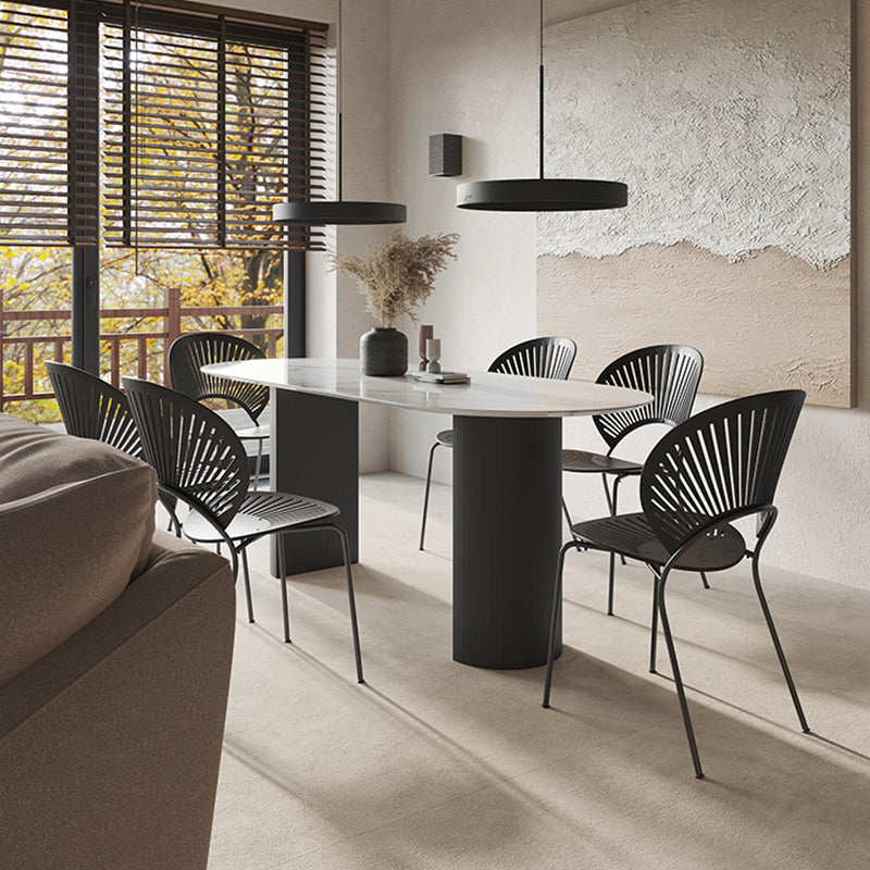 Contemporary 1/4/7 Pieces Dining Set Sintered Stone Dining Set for Dining Room Clearhalo 'Dining Room Sets' 'Dining Tables & Seating' 'dining_room_set' 'furn' 'furn_dining_room_set' 'Furniture' 'furniture_dining_room_set' 'Kitchen & Dining Furniture' 'kitchen&dining_furn' 'kitchen' 4468776