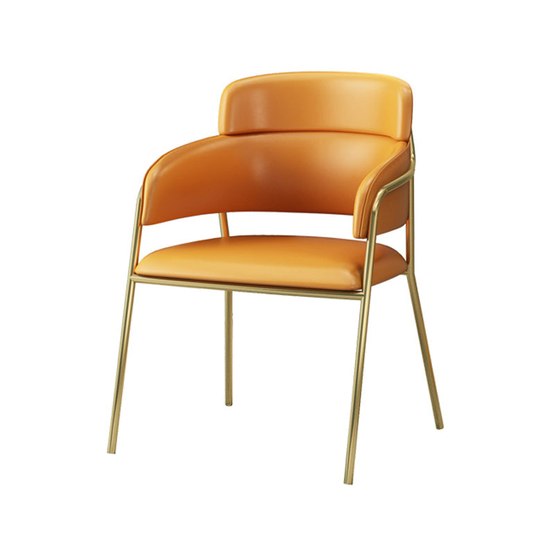 1/3/4/5 Pcs Metal Scandinavian Dining Room Set with Round Indoor Table Dinette Set 1 Orange Chair Clearhalo 'Dining Room Sets' 'Dining Tables & Seating' 'dining_room_set' 'furn' 'furn_dining_room_set' 'Furniture' 'furniture_dining_room_set' 'Kitchen & Dining Furniture' 'kitchen&dining_furn' 'kitchen' 4468804