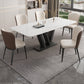 Modern 1/2/5/6 Pieces Dining Set Sintered Stone Dining Table Set with Leather Chairs 6 Pieces: White Table, 5 Chairs Clearhalo 'Dining Room Sets' 'Dining Tables & Seating' 'dining_room_set' 'furn' 'furn_dining_room_set' 'Furniture' 'furniture_dining_room_set' 'Kitchen & Dining Furniture' 'kitchen&dining_furn' 'kitchen' 4468824