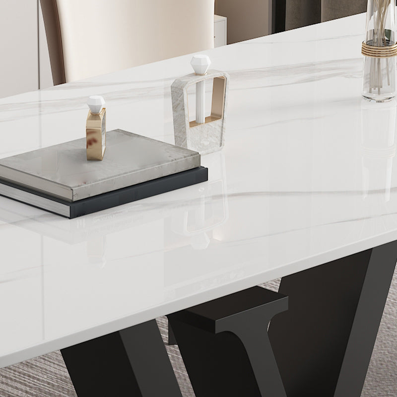 Modern 1/2/5/6 Pieces Dining Set Sintered Stone Dining Table Set with Leather Chairs Clearhalo 'Dining Room Sets' 'Dining Tables & Seating' 'dining_room_set' 'furn' 'furn_dining_room_set' 'Furniture' 'furniture_dining_room_set' 'Kitchen & Dining Furniture' 'kitchen&dining_furn' 'kitchen' 4468827