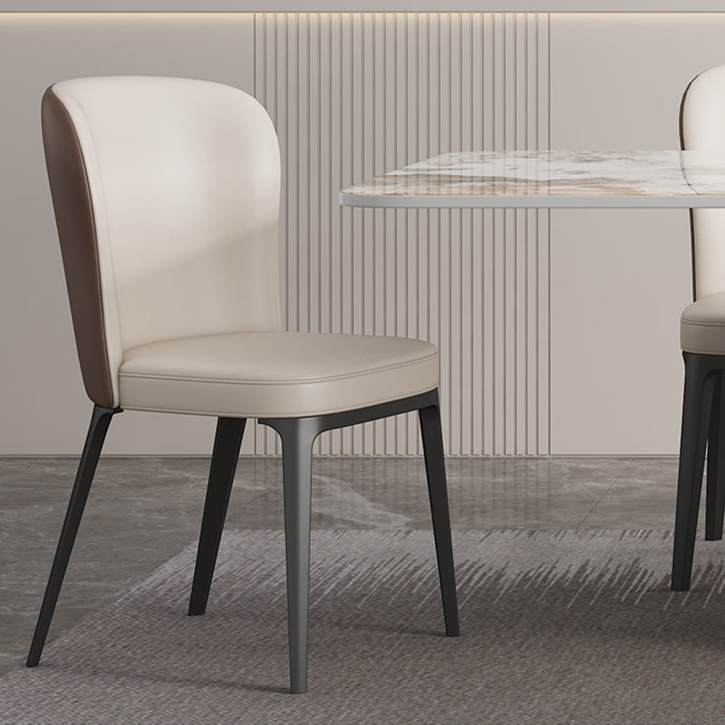 Modern 1/2/5/6 Pieces Dining Set Sintered Stone Dining Table Set with Leather Chairs Clearhalo 'Dining Room Sets' 'Dining Tables & Seating' 'dining_room_set' 'furn' 'furn_dining_room_set' 'Furniture' 'furniture_dining_room_set' 'Kitchen & Dining Furniture' 'kitchen&dining_furn' 'kitchen' 4468828