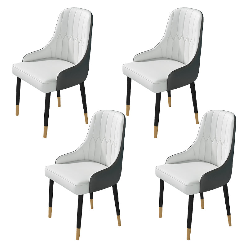 Modern 1/4/5/7 Pieces Black Dining Set Sintered Stone Dining Table Set with Leather Chairs 4 White Chairs Clearhalo 'Dining Room Sets' 'Dining Tables & Seating' 'dining_room_set' 'furn' 'furn_dining_room_set' 'Furniture' 'furniture_dining_room_set' 'Kitchen & Dining Furniture' 'kitchen&dining_furn' 'kitchen' 4468865