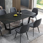 Modern 1/4/5/7 Pieces Black Dining Set Sintered Stone Dining Table Set with Leather Chairs 7 Pieces: Table, 6 Chairs Clearhalo 'Dining Room Sets' 'Dining Tables & Seating' 'dining_room_set' 'furn' 'furn_dining_room_set' 'Furniture' 'furniture_dining_room_set' 'Kitchen & Dining Furniture' 'kitchen&dining_furn' 'kitchen' 4468868
