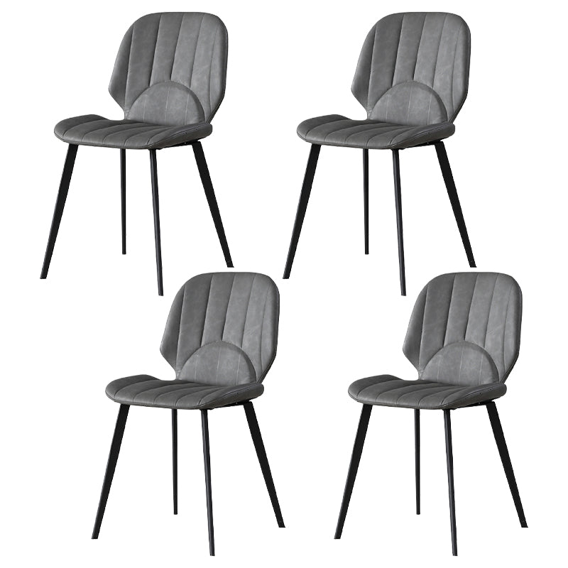 Modern 1/4/5/7 Pieces Black Dining Set Sintered Stone Dining Table Set with Leather Chairs 4 Dark Grey Chairs Clearhalo 'Dining Room Sets' 'Dining Tables & Seating' 'dining_room_set' 'furn' 'furn_dining_room_set' 'Furniture' 'furniture_dining_room_set' 'Kitchen & Dining Furniture' 'kitchen&dining_furn' 'kitchen' 4468871