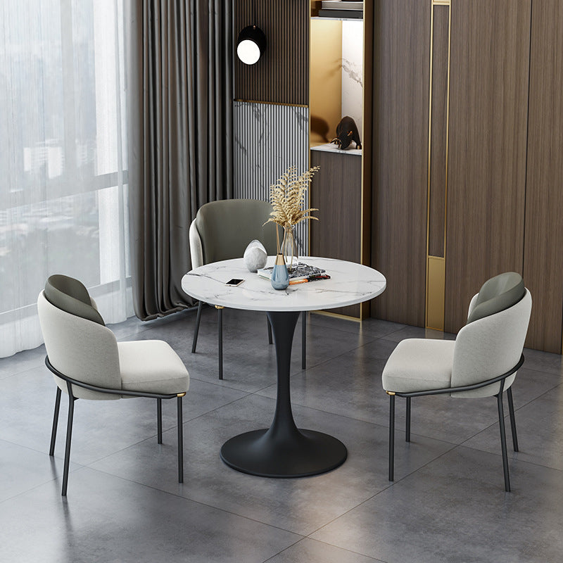 Contemporary 1/2/3/4/5 Pieces Dining Set Sintered Stone Dining Table for Kitchen 4 Pieces: Table, 3 Grey Chairs Clearhalo 'Dining Room Sets' 'Dining Tables & Seating' 'dining_room_set' 'Furniture' 'furniture_dining_room_set' 'Kitchen & Dining Furniture' 'kitchen&dining_furn' 'kitchen' 4468887