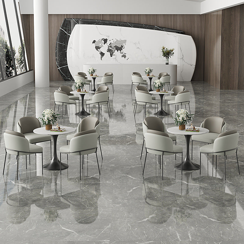 Contemporary 1/2/3/4/5 Pieces Dining Set Sintered Stone Dining Table for Kitchen 5 Pieces: Table, 4 Brown Chairs Clearhalo 'Dining Room Sets' 'Dining Tables & Seating' 'dining_room_set' 'Furniture' 'furniture_dining_room_set' 'Kitchen & Dining Furniture' 'kitchen&dining_furn' 'kitchen' 4468888