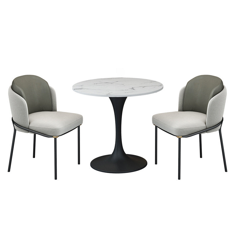 Contemporary 1/2/3/4/5 Pieces Dining Set Sintered Stone Dining Table for Kitchen 3 Pieces: Table, 2 Chairs Clearhalo 'Dining Room Sets' 'Dining Tables & Seating' 'dining_room_set' 'Furniture' 'furniture_dining_room_set' 'Kitchen & Dining Furniture' 'kitchen&dining_furn' 'kitchen' 4468895