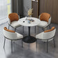 Contemporary 1/2/3/4/5 Pieces Dining Set Sintered Stone Dining Table for Kitchen 5 Pieces: Table, 4 Orange Chairs Clearhalo 'Dining Room Sets' 'Dining Tables & Seating' 'dining_room_set' 'Furniture' 'furniture_dining_room_set' 'Kitchen & Dining Furniture' 'kitchen&dining_furn' 'kitchen' 4468897