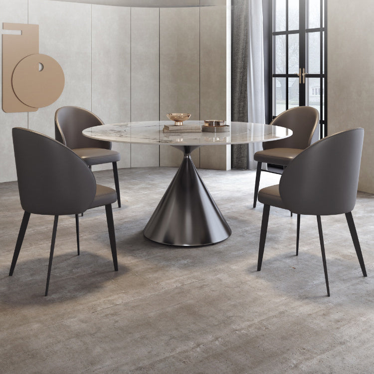 Contemporary 1/4/5/7 Pieces Dining Set Round Dining Room Table Set 5 Pieces: Table, 4 Chairs Clearhalo 'Dining Room Sets' 'Dining Tables & Seating' 'dining_room_set' 'furn' 'furn_dining_room_set' 'Furniture' 'furniture_dining_room_set' 'Kitchen & Dining Furniture' 'kitchen&dining_furn' 'kitchen' 4468908