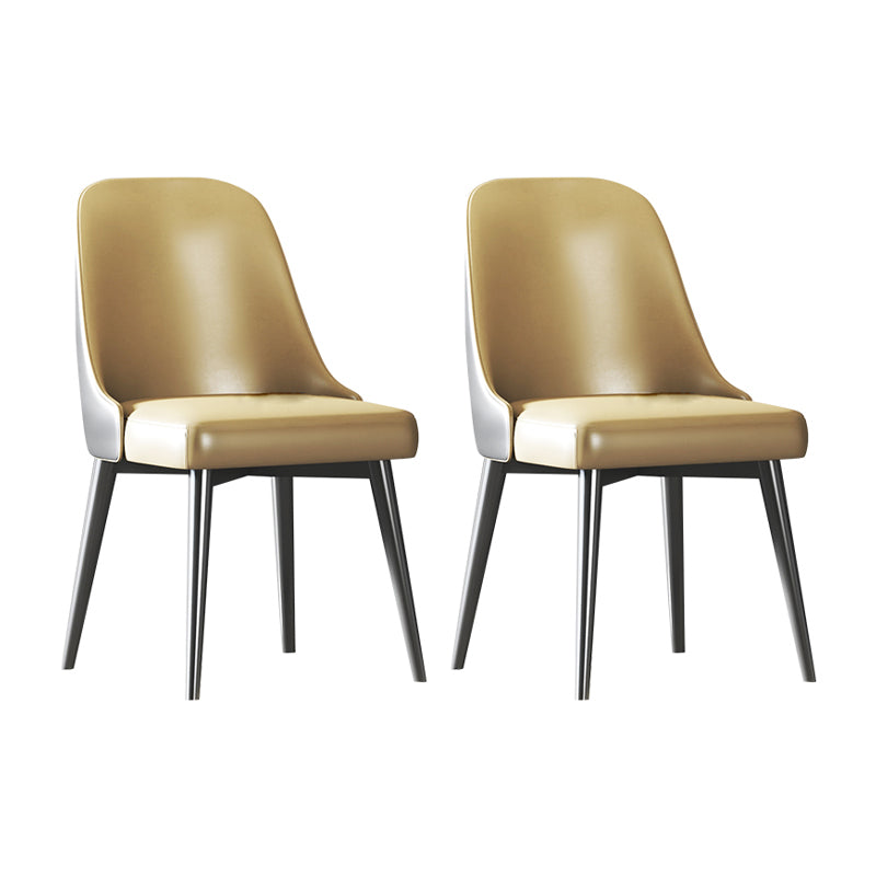 Modern 1/2/5/7 Pieces Dining Set Sintered Stone Dining Table Set with Leather Chairs 2 Yellow Chairs Clearhalo 'Dining Room Sets' 'Dining Tables & Seating' 'dining_room_set' 'furn' 'furn_dining_room_set' 'Furniture' 'furniture_dining_room_set' 'Kitchen & Dining Furniture' 'kitchen&dining_furn' 'kitchen' 4468925