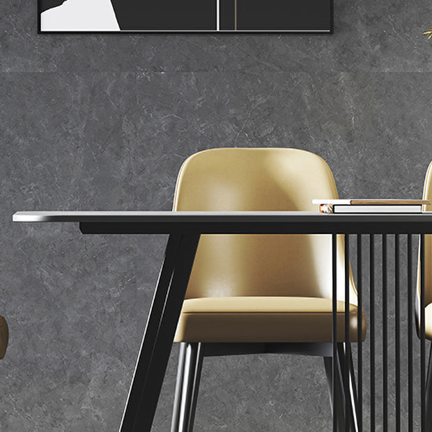 Modern 1/2/5/7 Pieces Dining Set Sintered Stone Dining Table Set with Leather Chairs Clearhalo 'Dining Room Sets' 'Dining Tables & Seating' 'dining_room_set' 'furn' 'furn_dining_room_set' 'Furniture' 'furniture_dining_room_set' 'Kitchen & Dining Furniture' 'kitchen&dining_furn' 'kitchen' 4468929