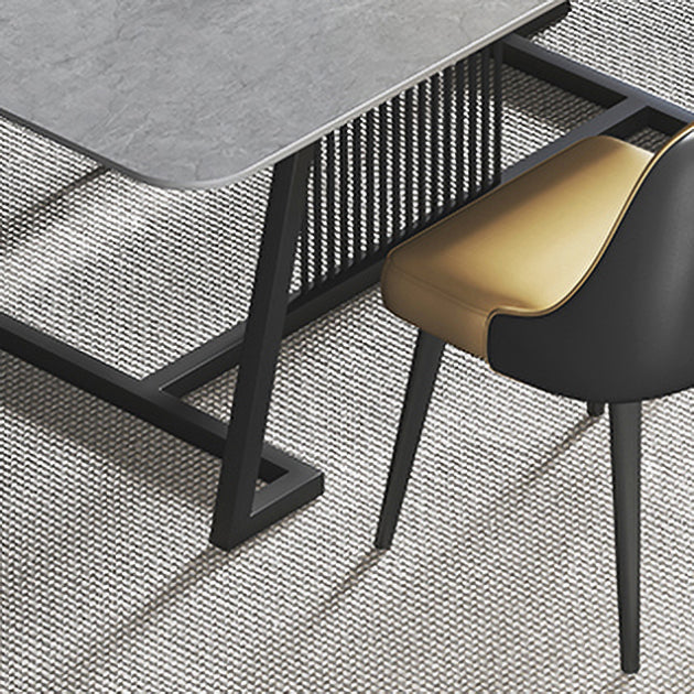 Modern 1/2/5/7 Pieces Dining Set Sintered Stone Dining Table Set with Leather Chairs Clearhalo 'Dining Room Sets' 'Dining Tables & Seating' 'dining_room_set' 'furn' 'furn_dining_room_set' 'Furniture' 'furniture_dining_room_set' 'Kitchen & Dining Furniture' 'kitchen&dining_furn' 'kitchen' 4468932