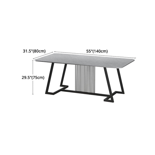 Modern 1/2/5/7 Pieces Dining Set Sintered Stone Dining Table Set with Leather Chairs Clearhalo 'Dining Room Sets' 'Dining Tables & Seating' 'dining_room_set' 'furn' 'furn_dining_room_set' 'Furniture' 'furniture_dining_room_set' 'Kitchen & Dining Furniture' 'kitchen&dining_furn' 'kitchen' 4468937