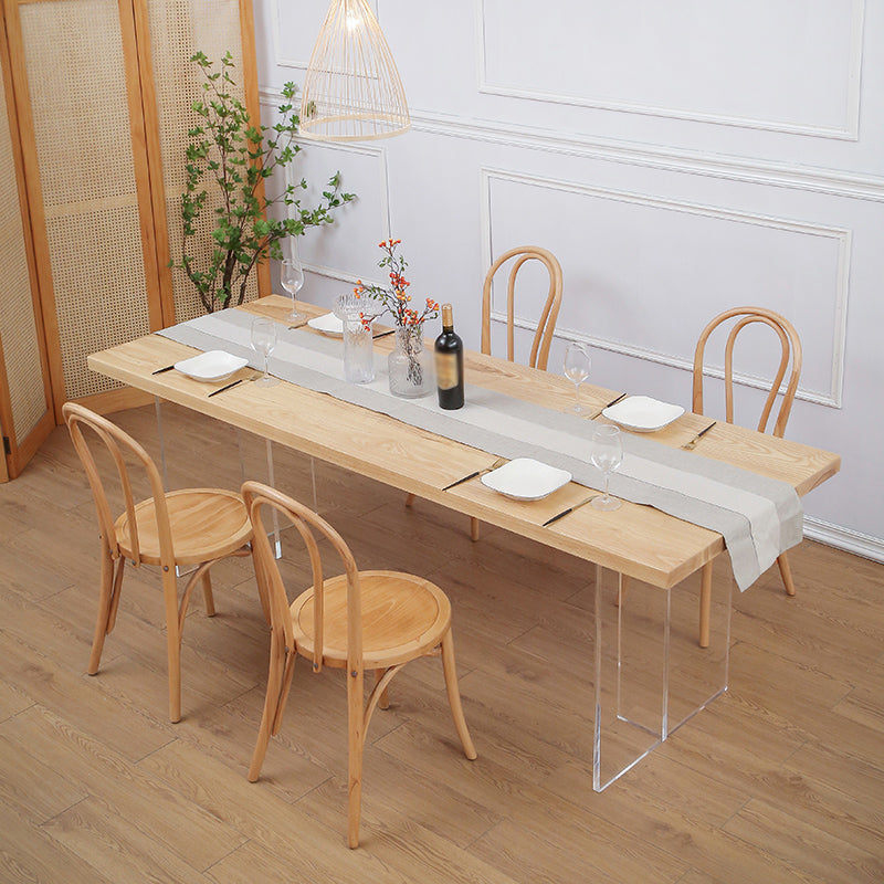 Modern 1/2/5/7 Pieces Rectangle Dining Set with Solid Wood Table and Chairs Furniture 5 Pieces: Table, 4 Chairs Clearhalo 'Dining Room Sets' 'Dining Tables & Seating' 'dining_room_set' 'furn' 'furn_dining_room_set' 'Furniture' 'furniture_dining_room_set' 'Kitchen & Dining Furniture' 'kitchen&dining_furn' 'kitchen' 4468983