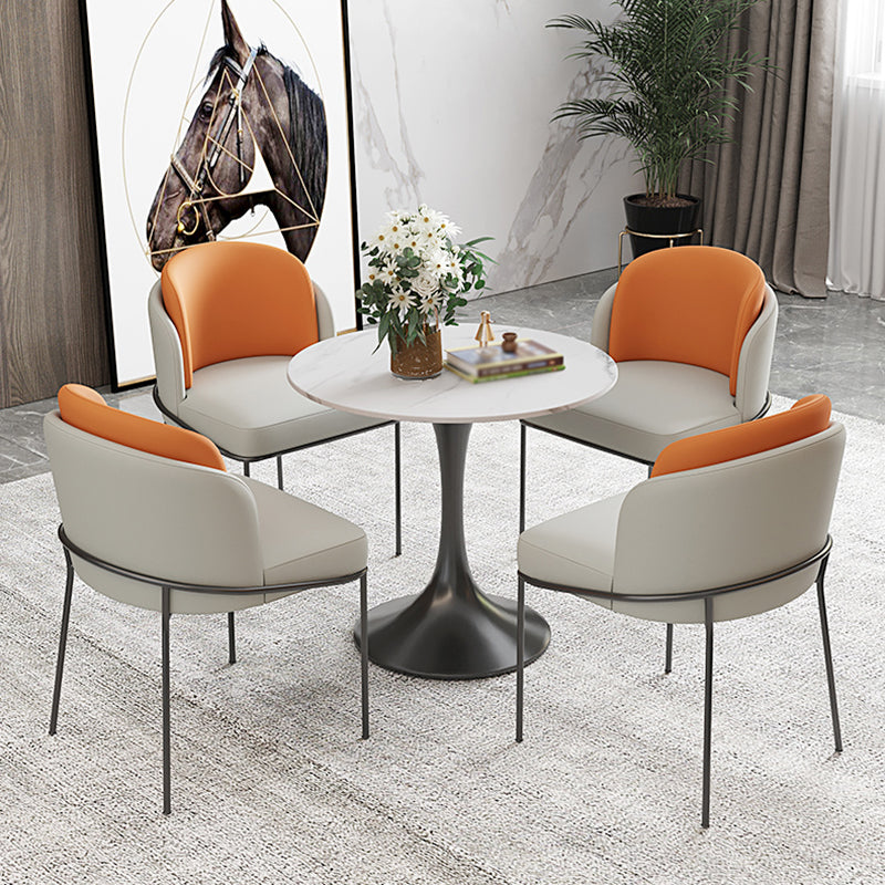 Contemporary 1/3/4/5 Pieces Dining Set Round Dining Room Table Set Clearhalo 'Dining Room Sets' 'Dining Tables & Seating' 'dining_room_set' 'furn' 'furn_dining_room_set' 'Furniture' 'furniture_dining_room_set' 'Kitchen & Dining Furniture' 'kitchen&dining_furn' 'kitchen' 4468996