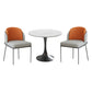 Contemporary 1/3/4/5 Pieces Dining Set Round Dining Room Table Set 3 Pieces: Table, 2 Orange Chairs Clearhalo 'Dining Room Sets' 'Dining Tables & Seating' 'dining_room_set' 'furn' 'furn_dining_room_set' 'Furniture' 'furniture_dining_room_set' 'Kitchen & Dining Furniture' 'kitchen&dining_furn' 'kitchen' 4469004