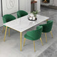 1/2/5/7 Pcs Metal Scandinavian Dining Room Set with Rectangle Table Dinette Set 5 Pieces: Table, 4 Green Chairs Clearhalo 'Dining Room Sets' 'Dining Tables & Seating' 'dining_room_set' 'Furniture' 'furniture_dining_room_set' 'Kitchen & Dining Furniture' 'kitchen&dining_furn' 'kitchen' 4469020