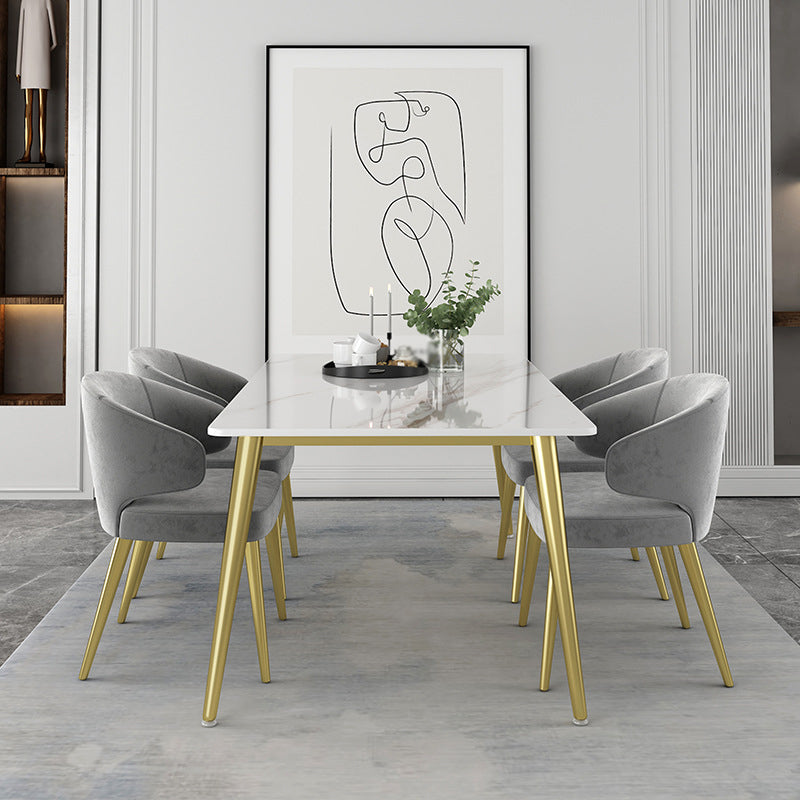 1/2/5/7 Pcs Metal Scandinavian Dining Room Set with Rectangle Table Dinette Set Clearhalo 'Dining Room Sets' 'Dining Tables & Seating' 'dining_room_set' 'Furniture' 'furniture_dining_room_set' 'Kitchen & Dining Furniture' 'kitchen&dining_furn' 'kitchen' 4469025