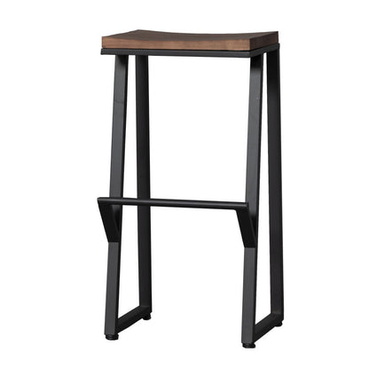 Modern Style Metal Bar Stool with Footrest Coffee Shop Simple Bar Stool Black 1 Piece Clearhalo 'Bar Furniture' 'Bar Stools' 'bar_stools' 'furn' 'furn_bar_stools' 'furniture_bar_stools' 'Kitchen & Dining Furniture' 'kitchen&dining_furn' 'kitchen' 'kitchen_furn' Furniture' 4471038
