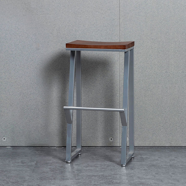 Modern Style Metal Bar Stool with Footrest Coffee Shop Simple Bar Stool Clearhalo 'Bar Furniture' 'Bar Stools' 'bar_stools' 'furn' 'furn_bar_stools' 'furniture_bar_stools' 'Kitchen & Dining Furniture' 'kitchen&dining_furn' 'kitchen' 'kitchen_furn' Furniture' 4471042