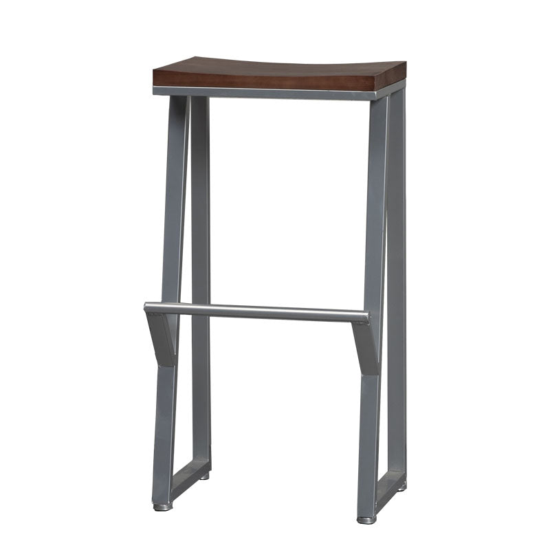 Modern Style Metal Bar Stool with Footrest Coffee Shop Simple Bar Stool Silver 1 Piece Clearhalo 'Bar Furniture' 'Bar Stools' 'bar_stools' 'furn' 'furn_bar_stools' 'furniture_bar_stools' 'Kitchen & Dining Furniture' 'kitchen&dining_furn' 'kitchen' 'kitchen_furn' Furniture' 4471043