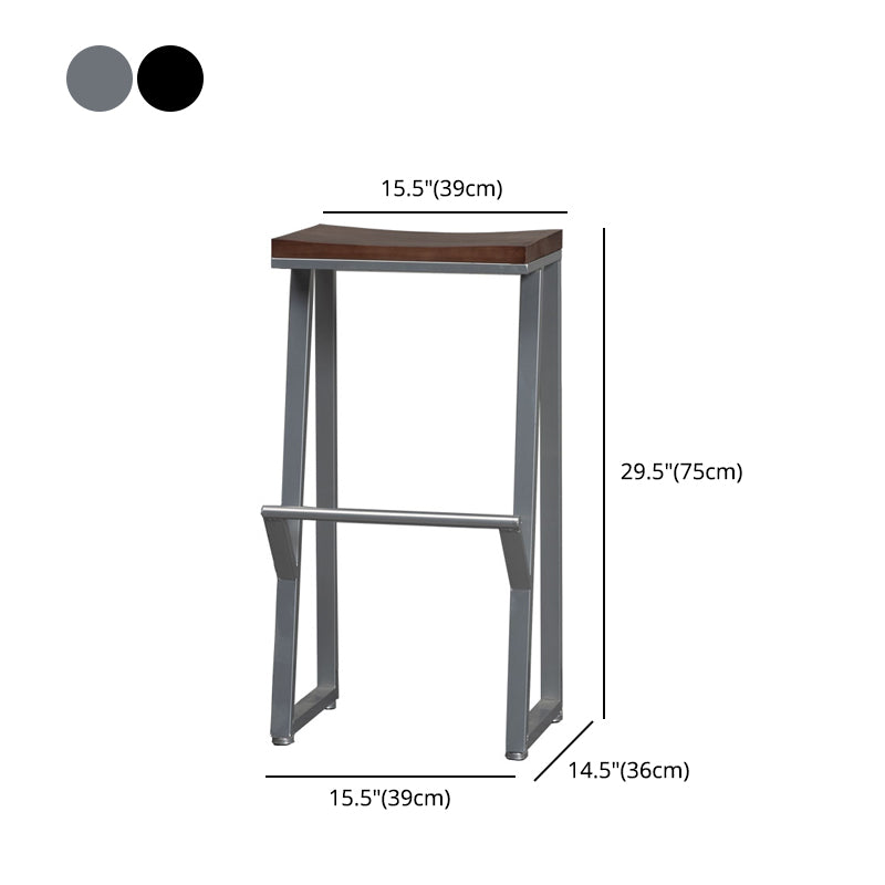 Modern Style Metal Bar Stool with Footrest Coffee Shop Simple Bar Stool Clearhalo 'Bar Furniture' 'Bar Stools' 'bar_stools' 'furn' 'furn_bar_stools' 'furniture_bar_stools' 'Kitchen & Dining Furniture' 'kitchen&dining_furn' 'kitchen' 'kitchen_furn' Furniture' 4471051