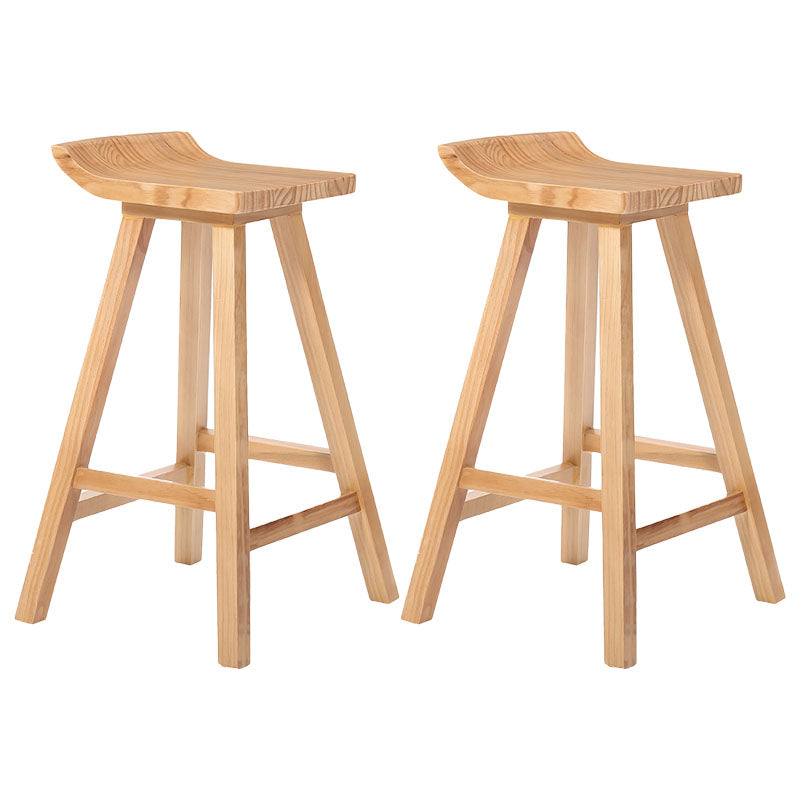 Contemporary Solid Wood Barstool Bristol Bar Stool with Footrest and Backless 2 Piece Set Clearhalo 'Bar Furniture' 'Bar Stools' 'bar_stools' 'furn' 'furn_bar_stools' 'furniture_bar_stools' 'Kitchen & Dining Furniture' 'kitchen&dining_furn' 'kitchen' 'kitchen_furn' Furniture' 4471053